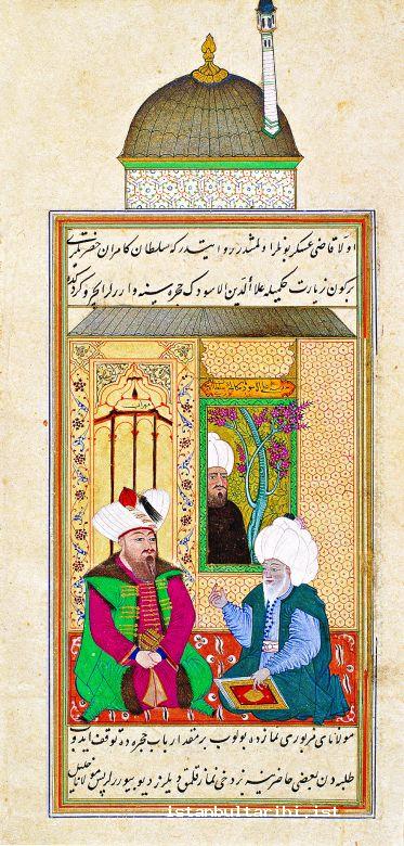 1- Sultan Orhan Gazi and Grand vizier Çandarlı Kara Halil, one of the prominent scholars of the time (<em>Şekaik</em>)