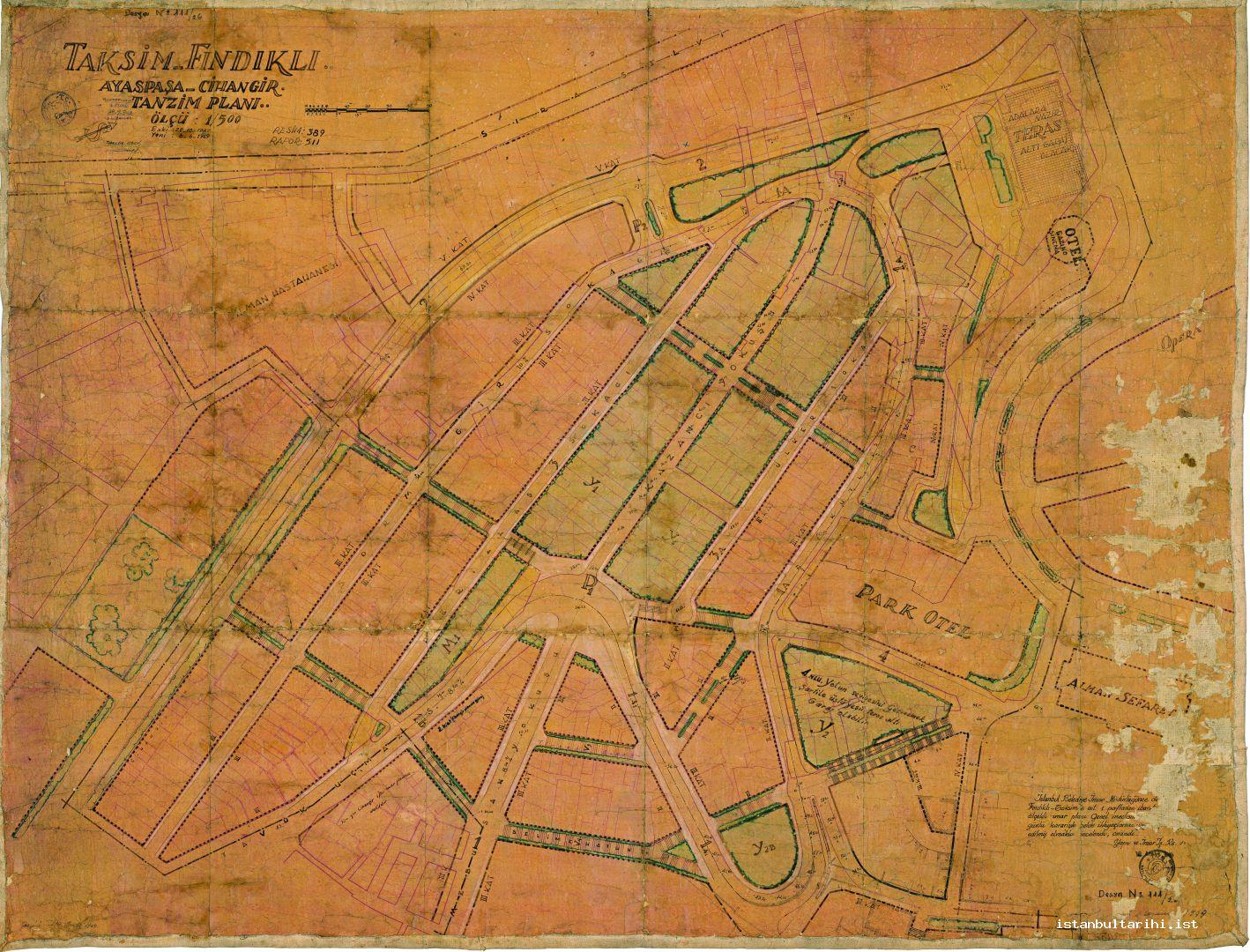 22- Henri Prost’s “Mecidiyeköy Arrangement Plan,” 28 September 1948 (Istanbul Metropolitan Municipality Archive)
