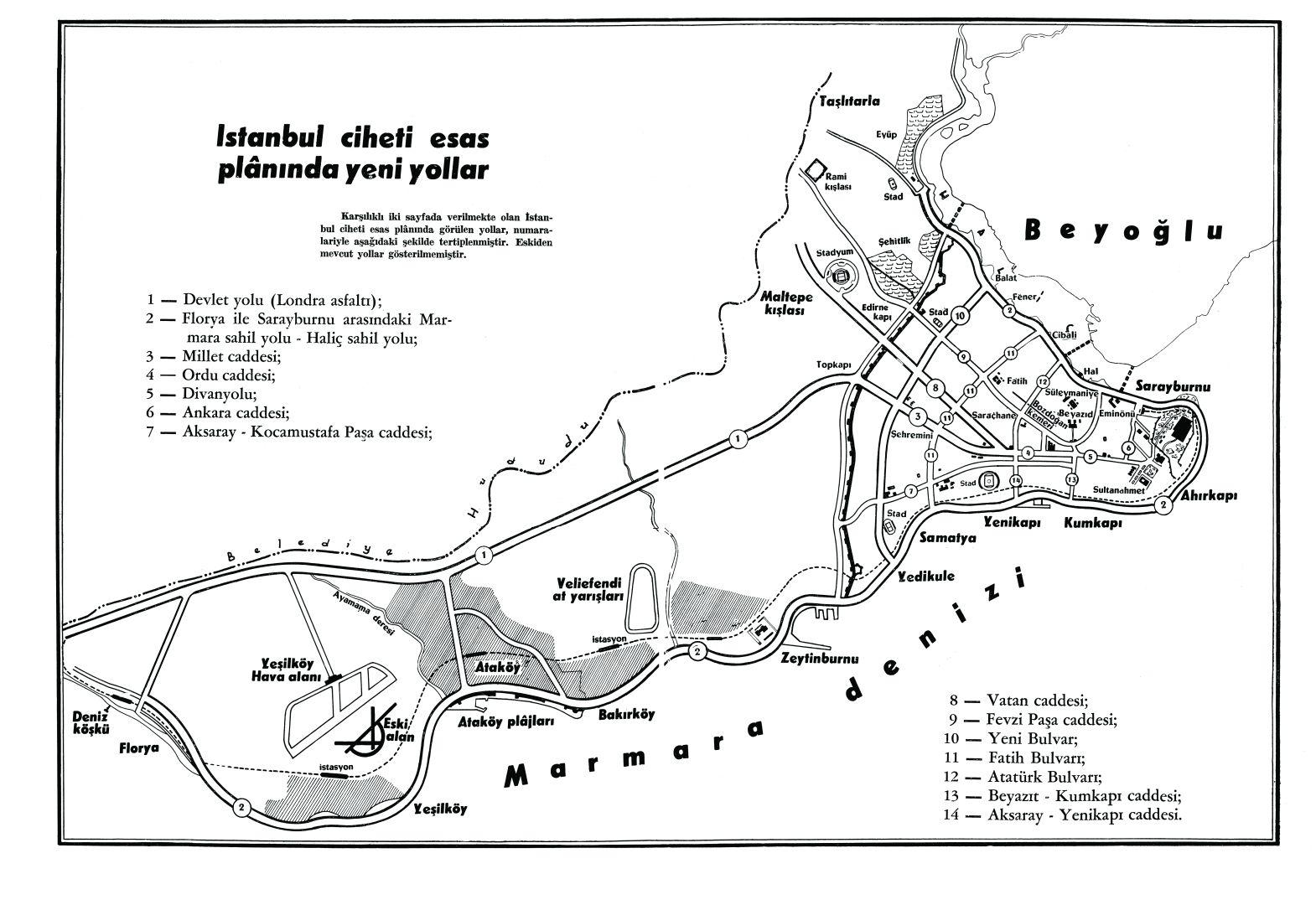 24- New Road Plan of Istanbul during the period of Adnan Menderes (<em>İstanbul’un Kitabı</em>)