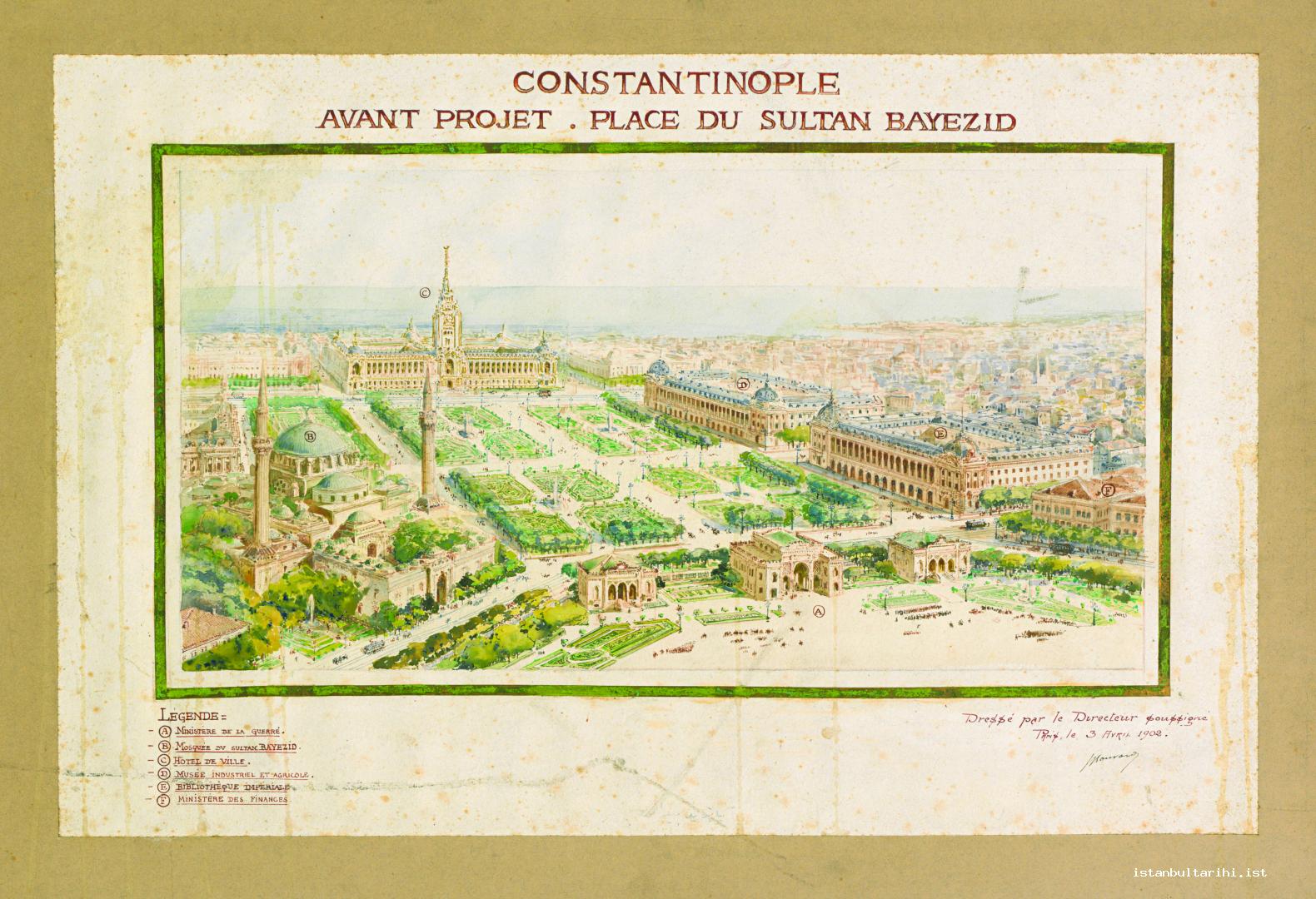8- Antoine Bouvard’s Beyazıt Square Project (Istanbul University, Rare Books and Special Collections Library, Maps Section)