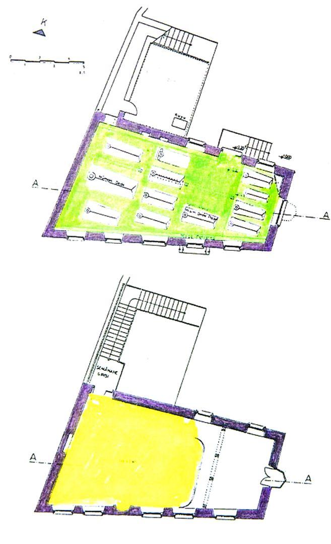 14- Üsküdar Mawlawi Lodge, the plans of the ground floor (tomb) and upstairs (sama hall) (Barihüda Tanrıkorur)