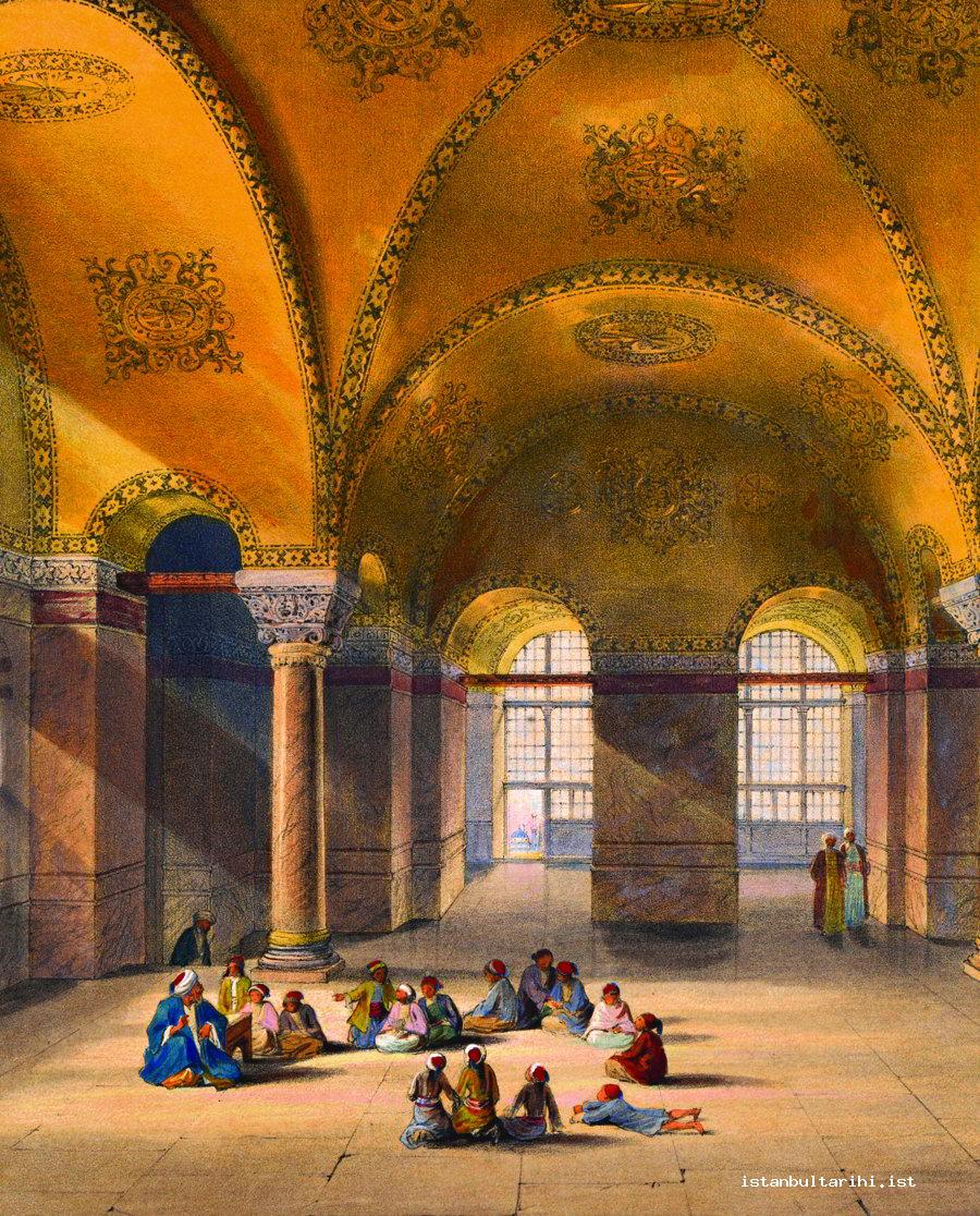 5- Ayasofya Camii’nde çocukların ders halkası (Fossati)