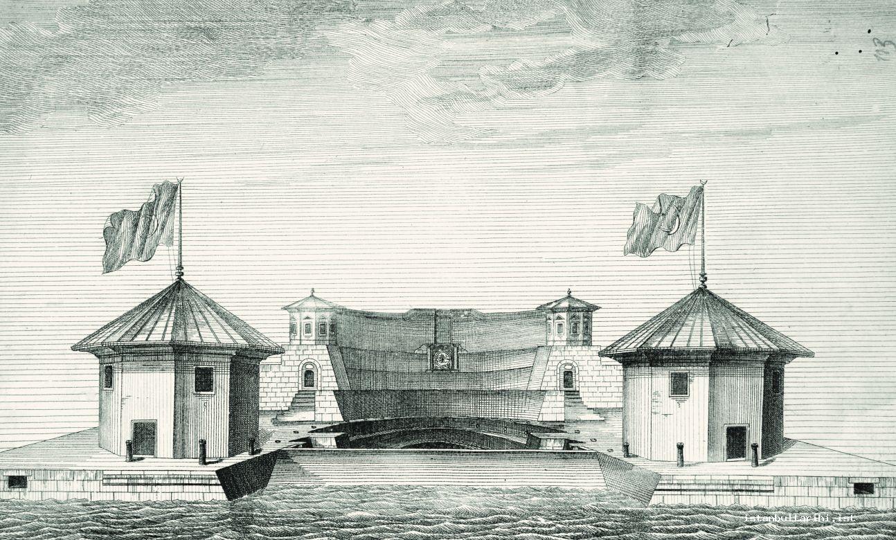 1- 1802’de tamamlanan, Tersane’deki büyük havuzun 1798 tarihli resmi (Mahmud Raif)